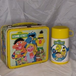 Vtg 1979 Sesame Street Schoolroom Metal Lunchbox & Thermos Aladdin